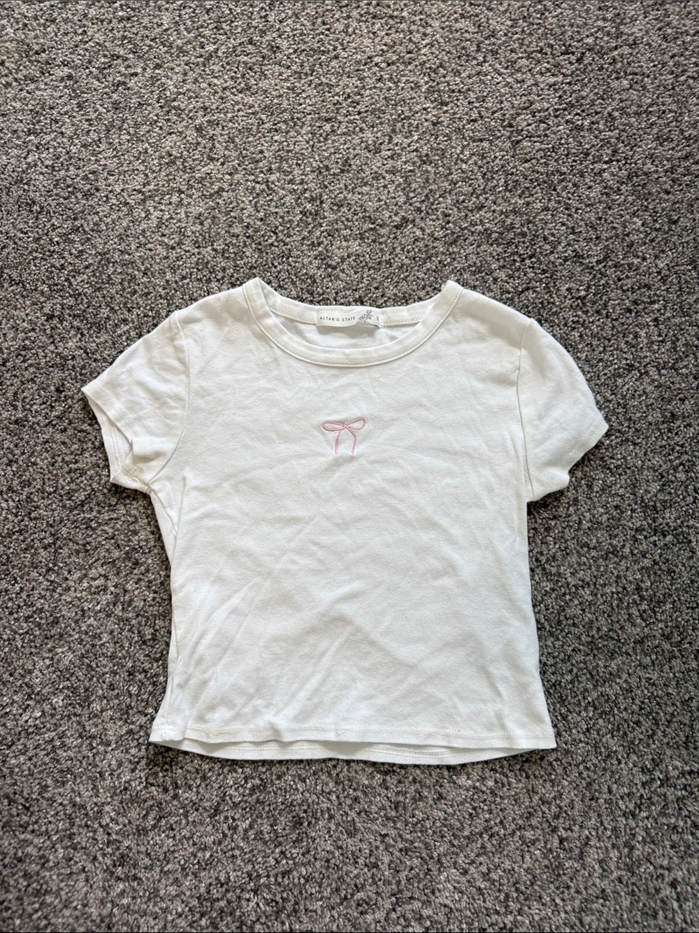 Altar’d State Baby Tee w/ Pink Bow - Small